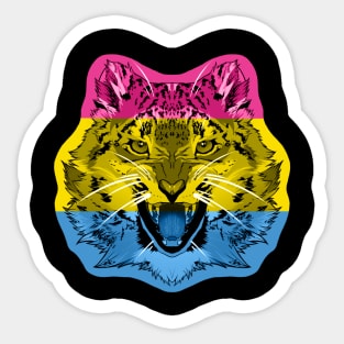 illustrated SNOW LEOPARD PRIDE series (pan pride flag) Sticker